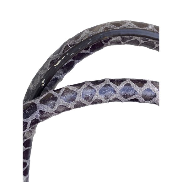 NWT Michael Kors Selma Large Satchel Genuine Leather DK Slate Snake Print New - Picture 11 of 13